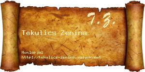 Tekulics Zenina névjegykártya